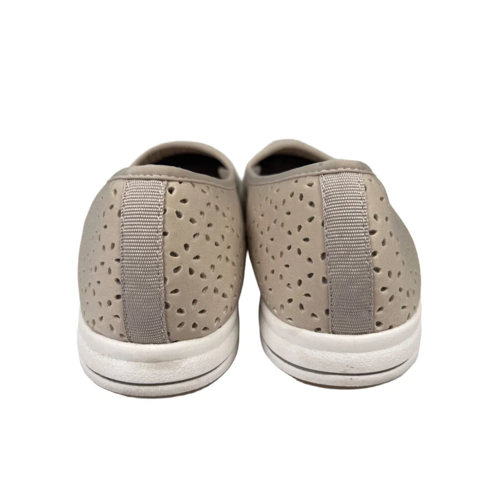 Clarks Cloudsteppers Women's Taupe/ Light Gray Perforated Slip On Loafers - 10